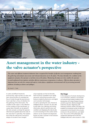 Asset Management in the Water Industry - the Valve Actuator's Perspective