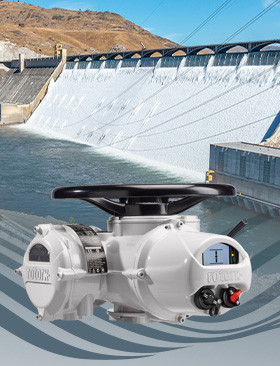 旋转IQ actuators control water at Grand Coulee Dam in Washington State, USA