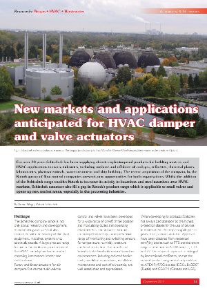 HVAC阻尼器和气门执行器预期的新市场和应用