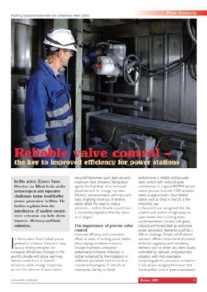 Reliable valve control – the key to improved efficiency for power stations