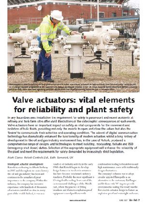 Valve actuators: vital elements for reliability and plant safety