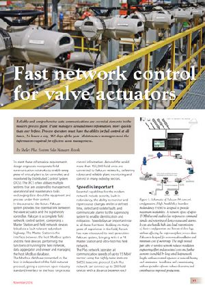 Fast network control for valve actuators