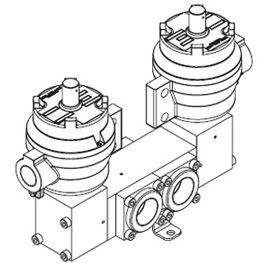 Двойной сервоприводной э/м клапан серии 1650